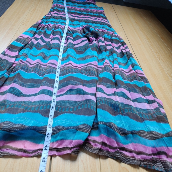 Maxi Long Sun dress in Multi colour Stripe Pattern - Picture 7 of 7